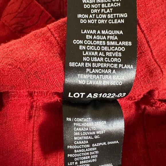 Nicole Miller Original Red Linen Blend Tropical Dress Size Medium - Picture 6 of 9